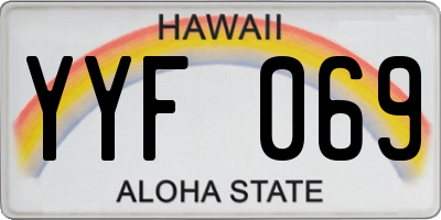 HI license plate YYF069