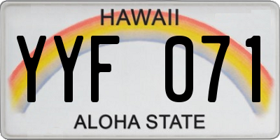 HI license plate YYF071