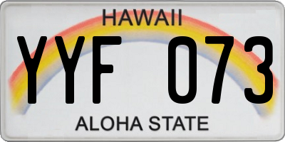 HI license plate YYF073
