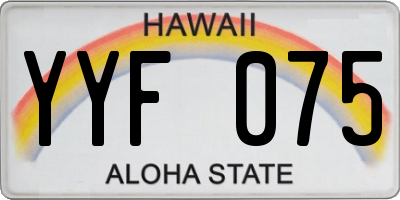 HI license plate YYF075