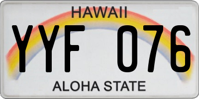 HI license plate YYF076
