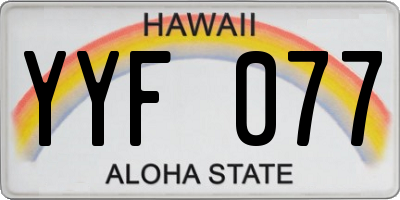 HI license plate YYF077
