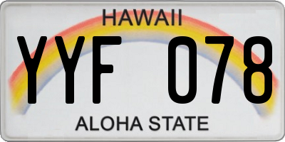 HI license plate YYF078