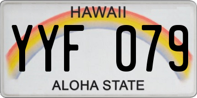 HI license plate YYF079