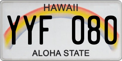 HI license plate YYF080