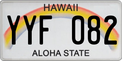 HI license plate YYF082