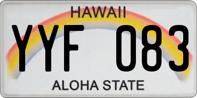 HI license plate YYF083
