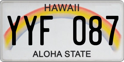 HI license plate YYF087
