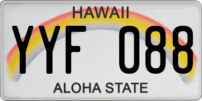 HI license plate YYF088