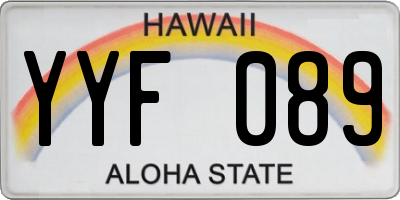 HI license plate YYF089