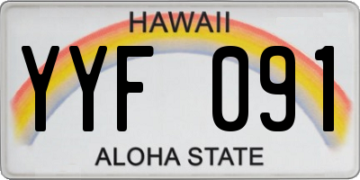 HI license plate YYF091