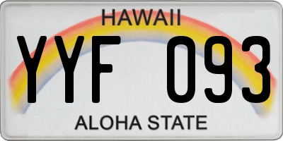 HI license plate YYF093