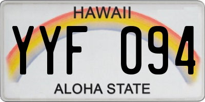 HI license plate YYF094