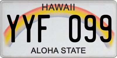 HI license plate YYF099