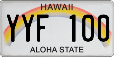 HI license plate YYF100