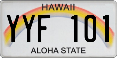 HI license plate YYF101