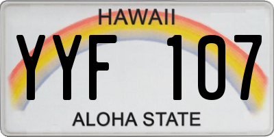 HI license plate YYF107