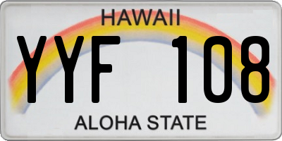 HI license plate YYF108