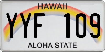 HI license plate YYF109