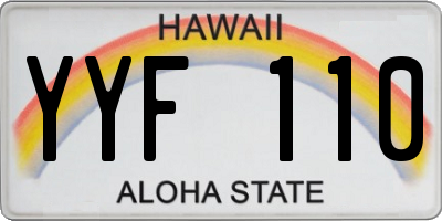 HI license plate YYF110