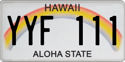 HI license plate YYF111