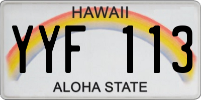 HI license plate YYF113