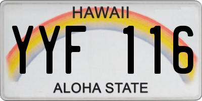 HI license plate YYF116