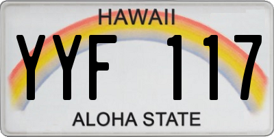 HI license plate YYF117