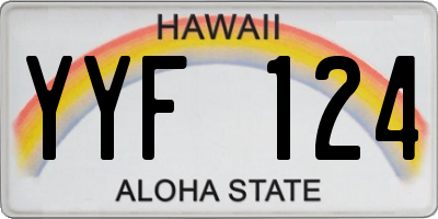 HI license plate YYF124
