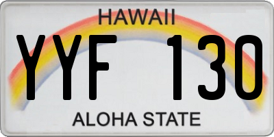 HI license plate YYF130