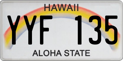 HI license plate YYF135