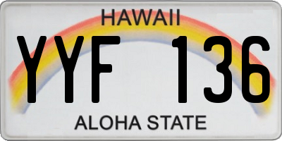 HI license plate YYF136