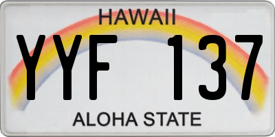 HI license plate YYF137