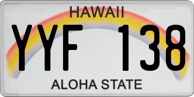 HI license plate YYF138