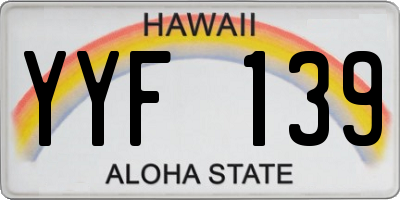 HI license plate YYF139