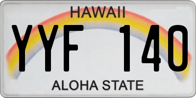HI license plate YYF140