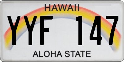 HI license plate YYF147