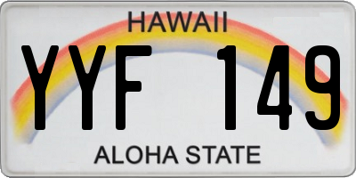HI license plate YYF149