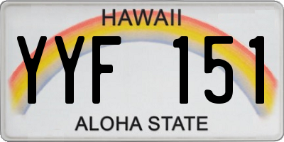 HI license plate YYF151