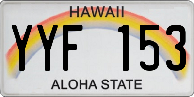HI license plate YYF153