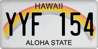 HI license plate YYF154