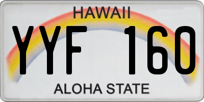 HI license plate YYF160