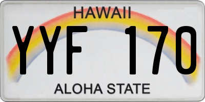 HI license plate YYF170