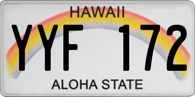 HI license plate YYF172