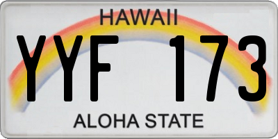 HI license plate YYF173