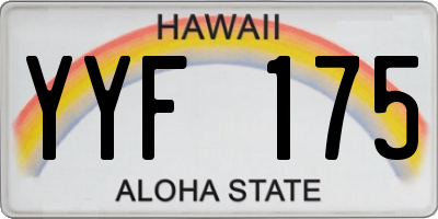 HI license plate YYF175