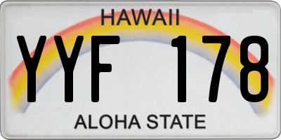 HI license plate YYF178