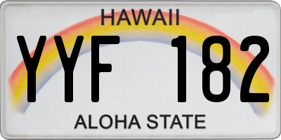 HI license plate YYF182