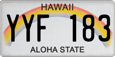 HI license plate YYF183