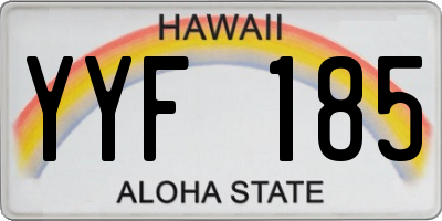 HI license plate YYF185